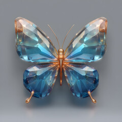 Luxurious Gemstone Butterfly Design Element
