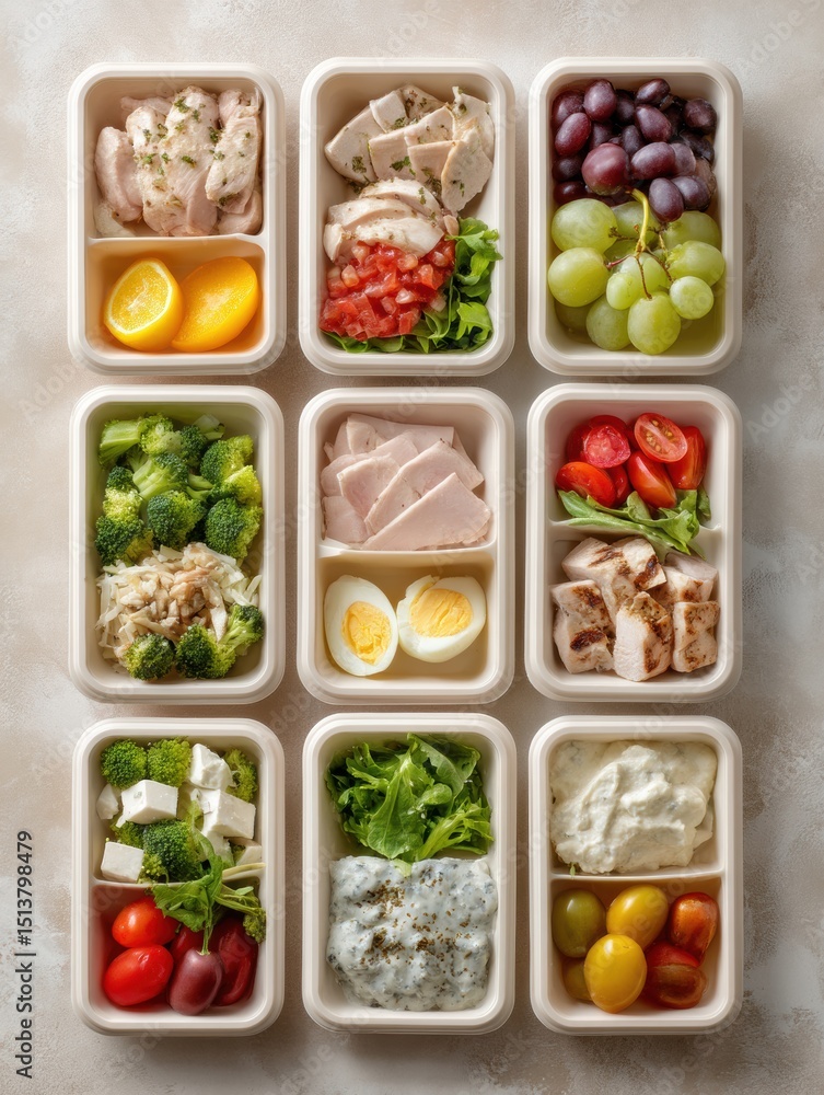 Poster healthy frozen lunch options with calorie information displayed in an editorial layout designed for 