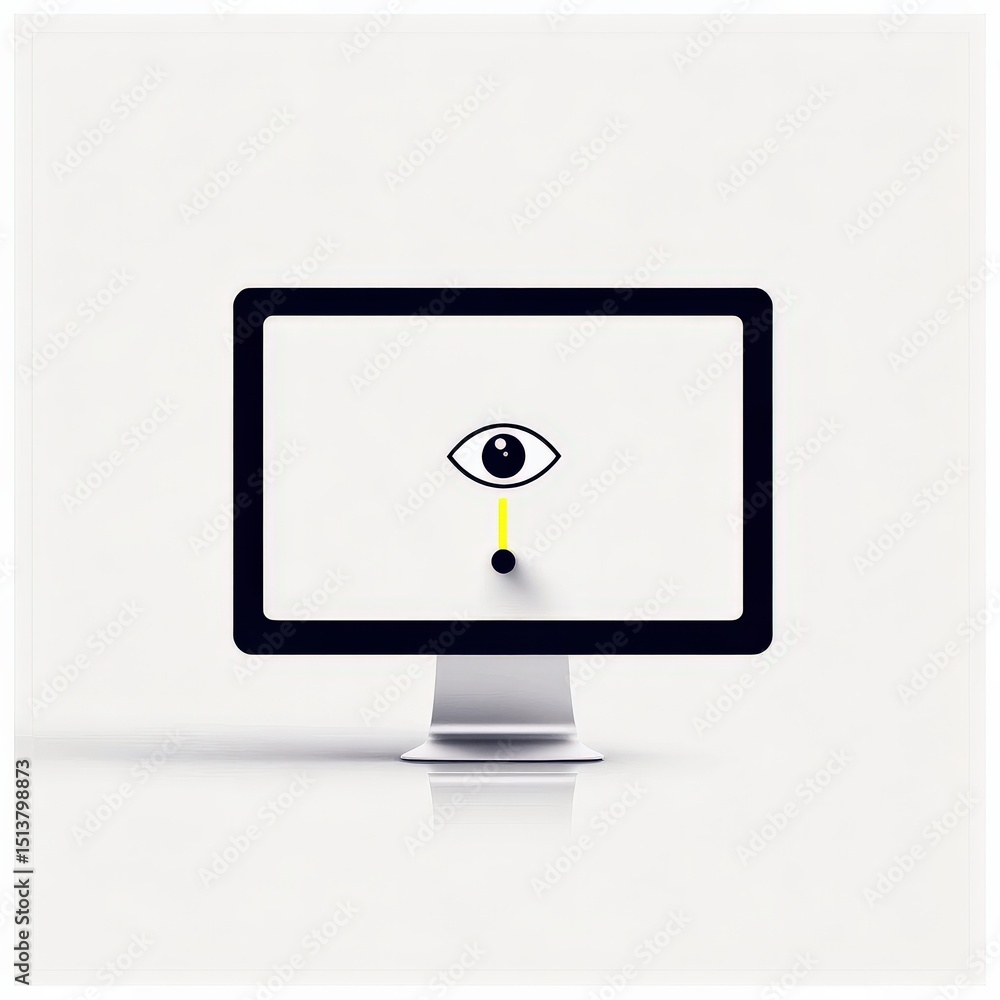 Aufkleber security researchers risk assessment monitoring concept. abstract computer monitor with an eye motif