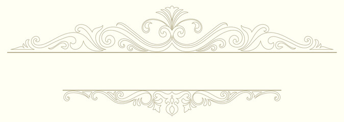Light gold vintage Thai scroll pattern element for card decoration