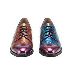 Sparkling Glitter Oxfords Copper and Teal isolated on transparent background