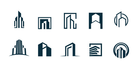 vector building logo premium template bundle