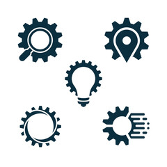 modern gear logo premium template bundle