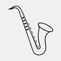 line art of a musical instrument on the white background