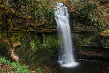 Immortalised by the poetry of W.B. Yeats, Glencar Waterfall, County Leitrim, Ireland. Scenic...