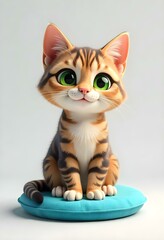 A 3D icon of a cat