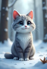A 3D icon of a cat