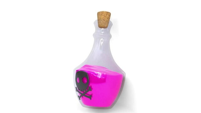 poison potion on white background