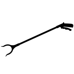 Obraz premium snake gripper, professional snake tongs, snake and reptile catcher for wildlife control for neurotoxic snake, snake grabber realistic silhouette