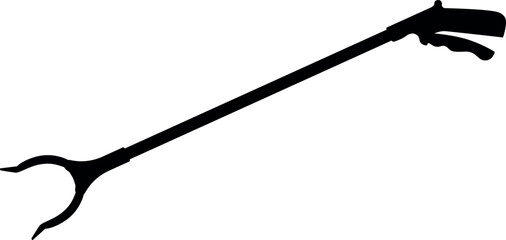 snake gripper, professional snake tongs, snake and reptile catcher for wildlife control for neurotoxic snake, snake grabber realistic silhouette