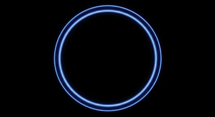 Mesmerizing Blue Ring Light Effect on Black Background