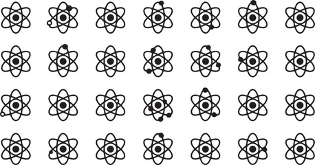 Obraz premium Atom model icon set for science technology and education designs
