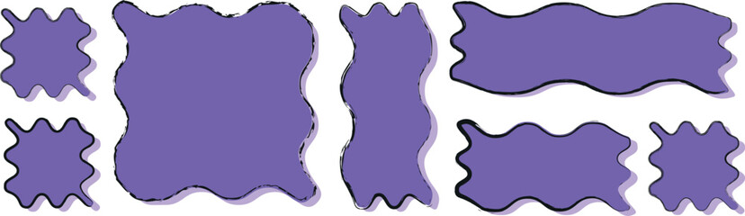 Handmade Vector Grunge Brush Shapes: Thick, Textured Rectangles and Squares for Modern Layouts, Backgrounds, and Typography Frames