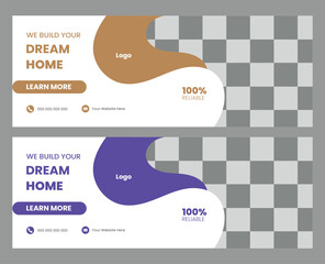    Home construction business agency web banner facebook cover  design 
