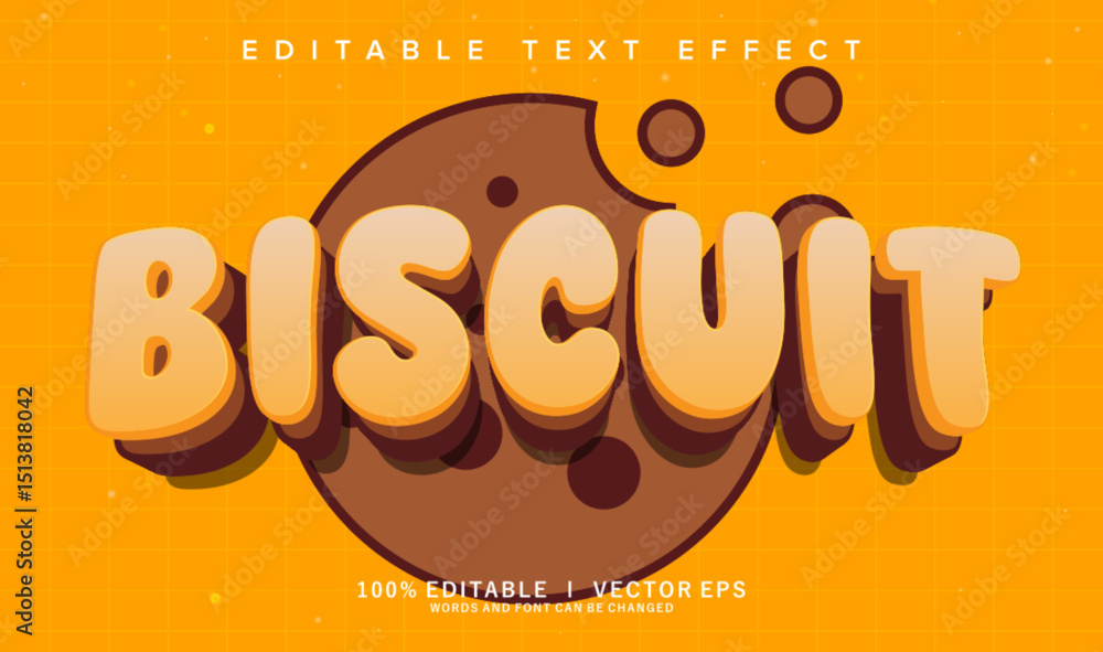 Poster biscuit vector text effect with modern style design
