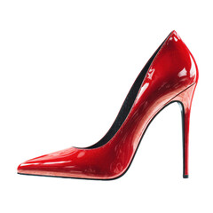 Elegant Red High Heel - Chic and Fashionable on white background