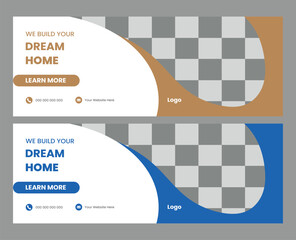  Dream home construction business agency web banner facebook cover 