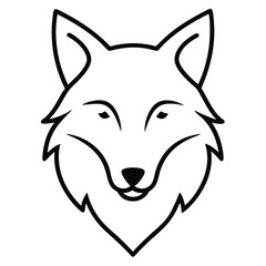 Vector illustration of a wild wolf head, a cartoon animal symbol or icon