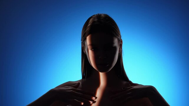 Captivating Portrait with Dramatic Shadow Play and Light Beam