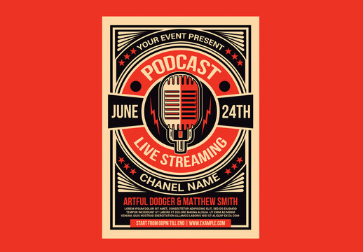 Talk Show Podcast Flyer Template
