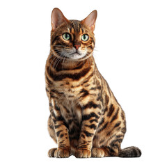 Fototapeta premium Majestic Bengal Cat Portrait Isolated on Transparent Background
