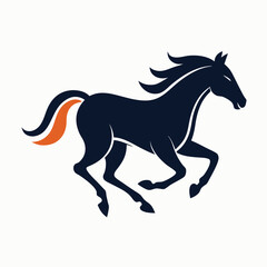 Running wild horse silhouette vector illustration