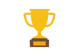 Gold trophy icon depicting achievement success award symbol celebration victory winner concept