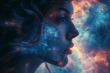 Stardust Fade: Silhouettes Dissolving into the Cosmos