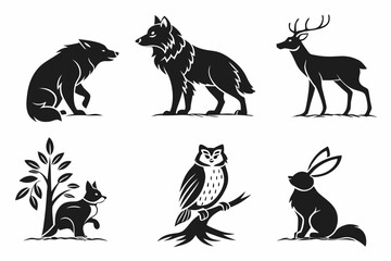 Obraz premium wild animals silhouettes