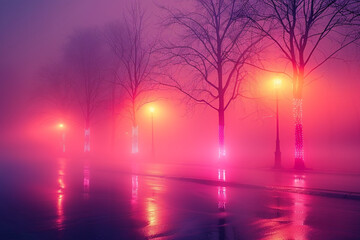 Whispers of Mist: A Soft Pastel Foggy Forest