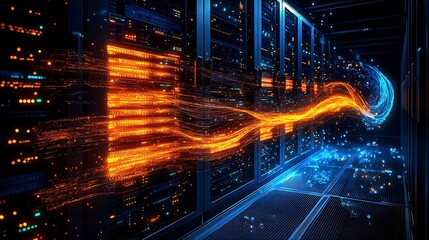 Futuristic Data Center with Energy Streams