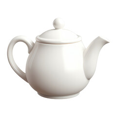 Fototapeta premium White Teapot 3D Icon – Glossy Minimal Emoji Style, Isolated PNG object 