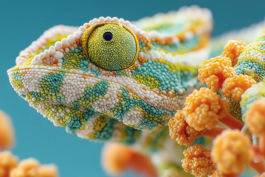 chameleon on a branch - Powered by Adobe