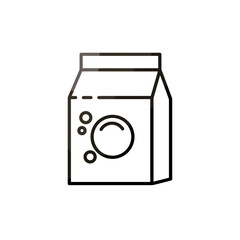 Carton of milk in minimalist black outline design  