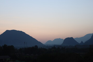 beautiful mountains and river in Vang Vieng, Laos