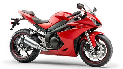 Sleek Red Sport Motorcycle in Studio Setting with Glossy Finish