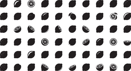 Fototapeta premium A flat style lemon illustration set for design projects