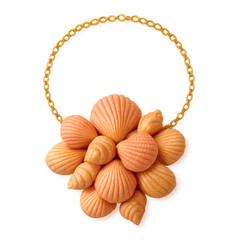 Bold Oceanic Statement Necklace Flat Lay, Top View of Vibrant Ha
