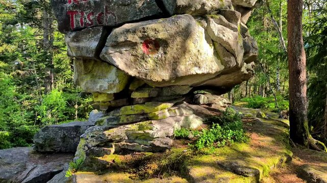 Hiking Tour to the Devils Table in the bavarian Forests Germany