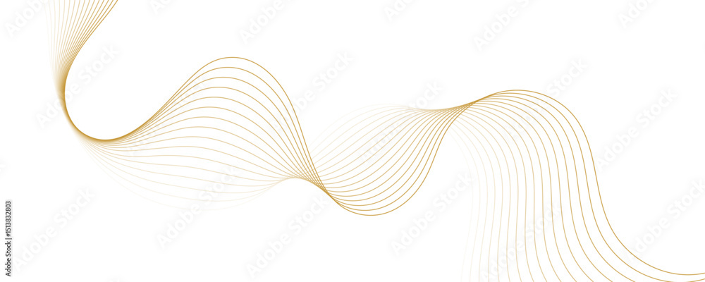 Aufkleber abstract golden linear background. flowing particles future technology concept abstract gradient and