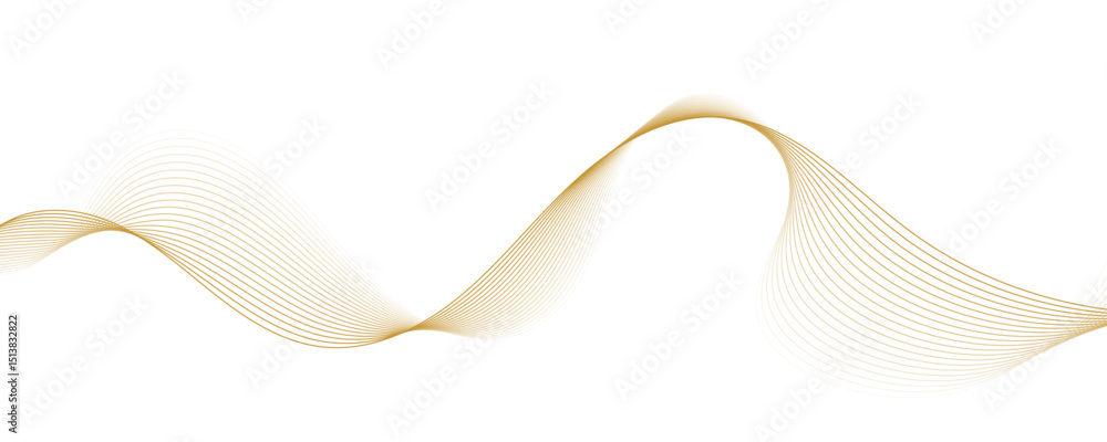 Aufkleber abstract golden linear background. flowing particles future technology concept abstract gradient and