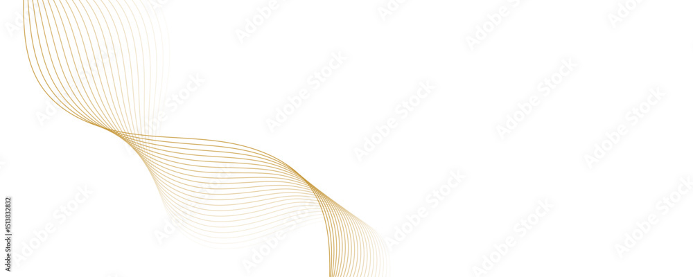 Poster abstract golden linear background. flowing particles future technology concept abstract gradient and