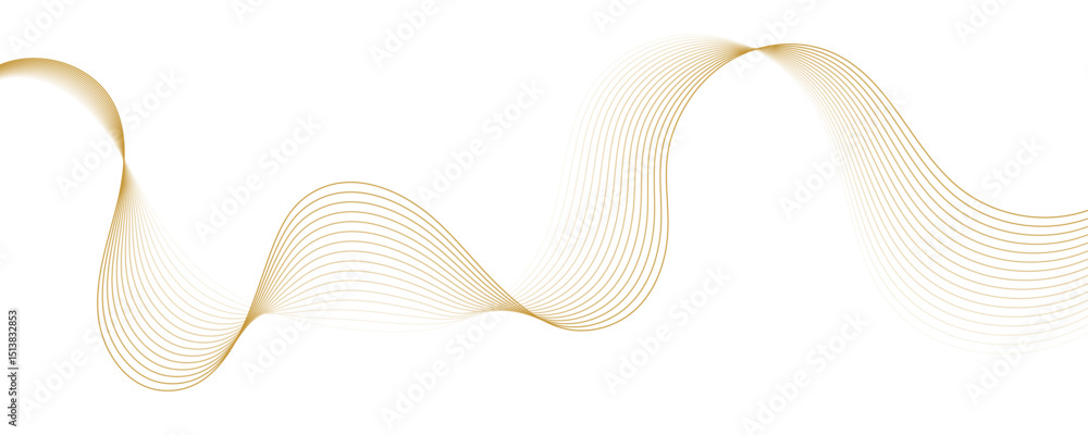 Poster abstract golden linear background. flowing particles future technology concept abstract gradient and