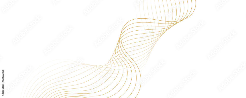 Aufkleber abstract golden linear background. flowing particles future technology concept abstract gradient and