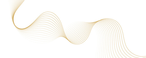 Abstract golden linear background. Flowing particles future technology concept abstract gradient and gold wave curve lines banner.