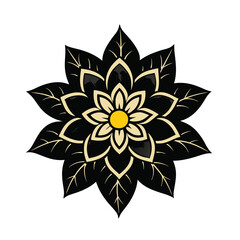 Flower vector art illustration.  high quality black flowers macro isolated on white. Greeting card objects for anniversary, wedding, mothers and womens day design.