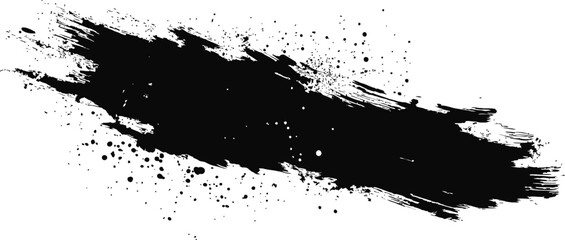 Raw Black Ink Blot – Abstract Grunge Texture for Creative Design and Background Elements