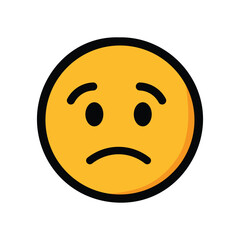 Sad Face Emoji Icon - Expressing Disappointment or Sadness,