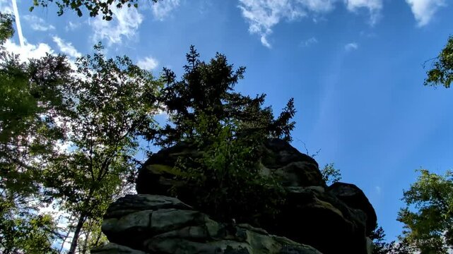 Hiking Tour to the Devils Table in the bavarian Forests Germany