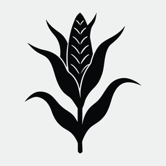 silhouette of a popcorn on the white background.